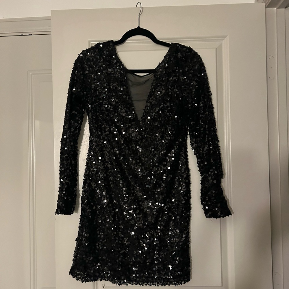 Black sequin formal dress